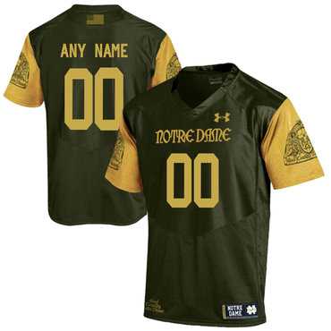 Men%27s Notre Dame Fighting Irish Olive Green Customized College Football Jersey->customized ncaa jersey->Custom Jersey